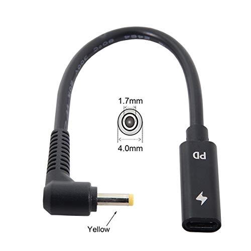 JSER Type C USB-C メス入力 - DC/長方形電源PD充電ケーブル。ノート 