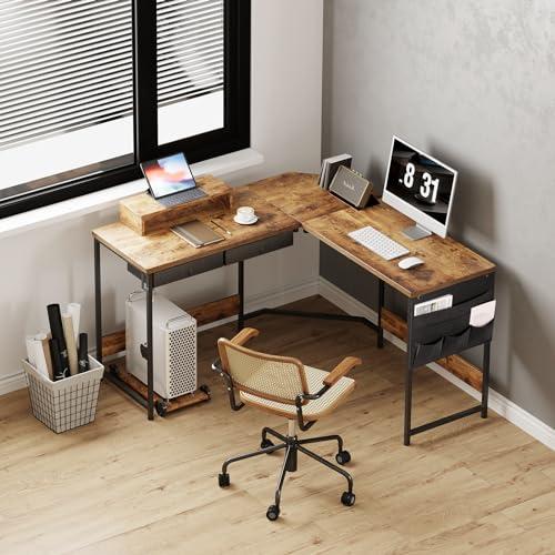 YETOM SZ103簡易＋サイド収納袋付きデスク (ブラック) YETOM