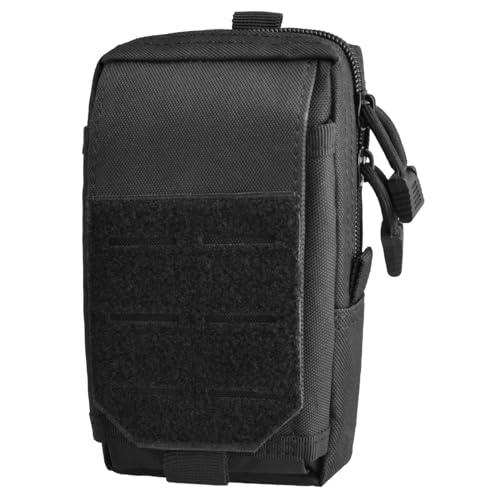 TRIWONDER MOLLE サバゲーポーチ スマホ対応 ウエストポーチ タクティカルポーチ ミリタリーポーチ ツールバッグ 登山 小物入れ (ブラック) | ブランド登録なし
