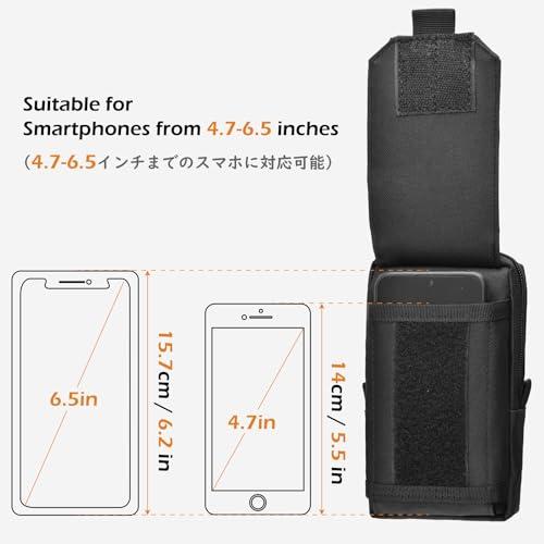 TRIWONDER MOLLE サバゲーポーチ スマホ対応 ウエストポーチ タクティカルポーチ ミリタリーポーチ ツールバッグ 登山 小物入れ (ブラック) | ブランド登録なし | 03
