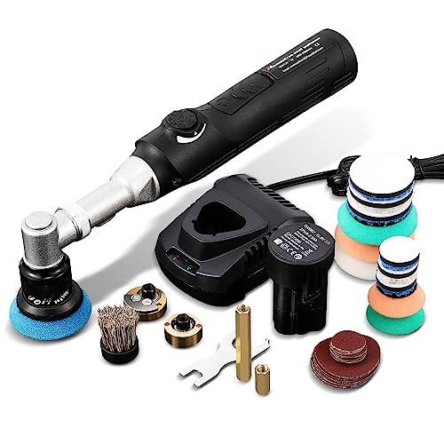 Mxmoonfree ミニポリッシャー コードレス 電動 12V充電式 ダブルアクション 6段変速 車研磨/洗車/クリーニング用 2500mAhバッテリー 30mm/50mm直径パッド 収納ケ の商品画像