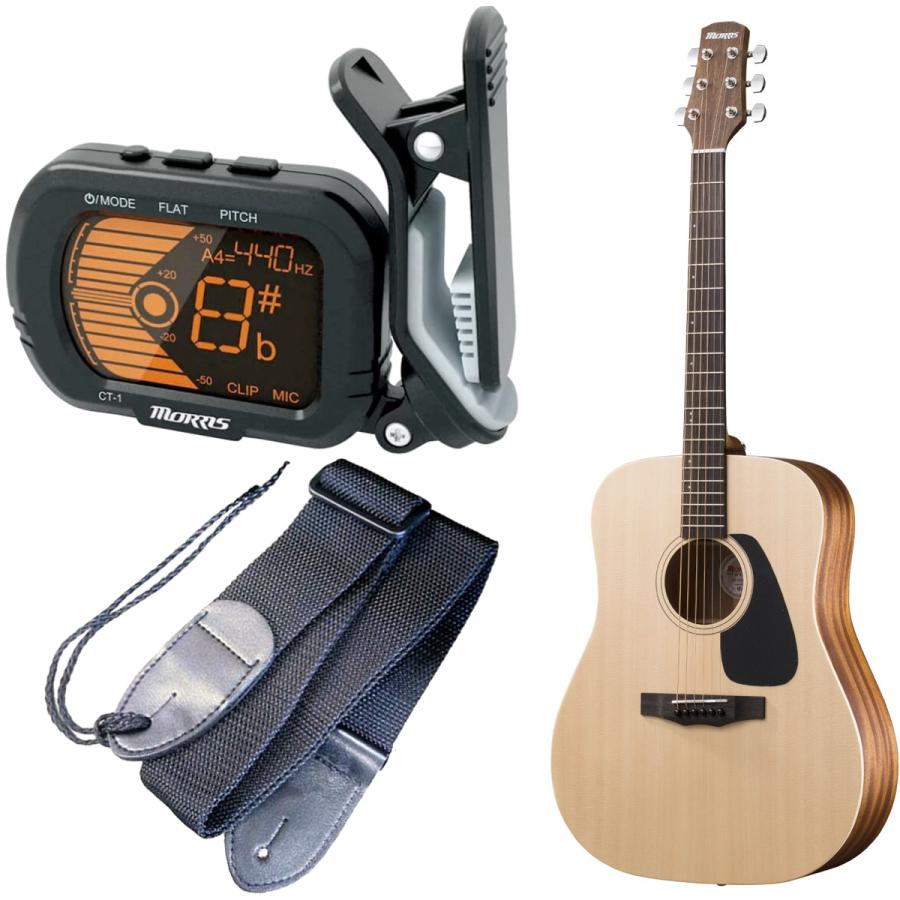 Morris チューナーとギターストラップもセット MORRIS ACOUSTIC GUITAR