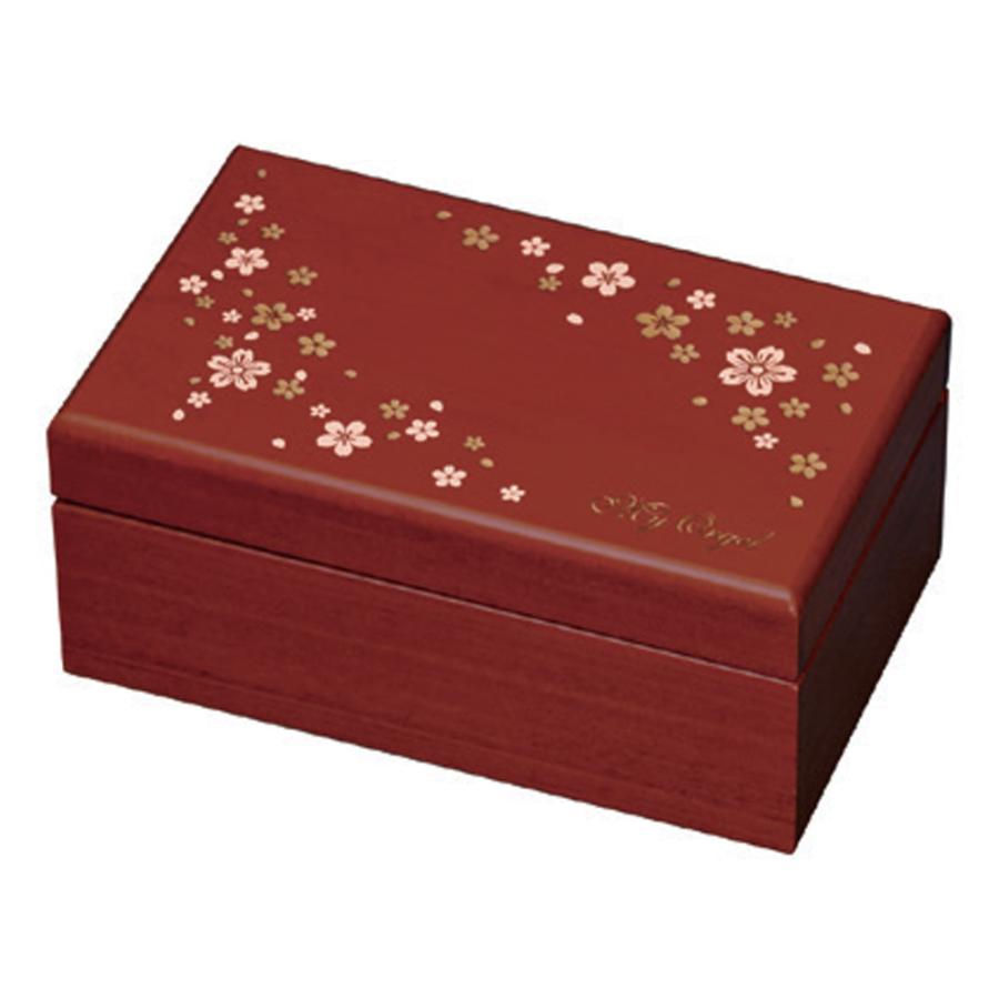 23弁木製宝石箱オルゴール 23弁木製BOXオルゴール／サクラ 茶 ニデック