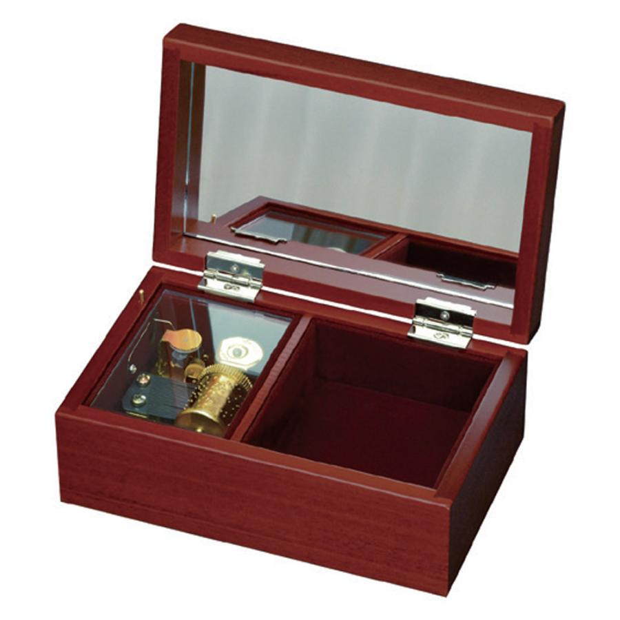 23弁木製宝石箱オルゴール 23弁木製BOXオルゴール／サクラ 茶 ニデック