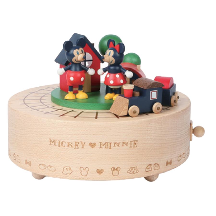 ディズニー CD180S 木製からくりオルゴール Mickey＆Minnie 機関車