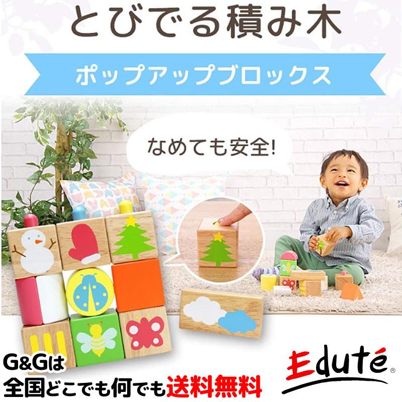 知育玩具 木のおもちゃ POP UP ブロックス (ポップアップブロックス)  0歳 6ヶ月 1歳  Edute(エデュテ） 木製 赤ちゃん 知育 ベビー プレゼント 玩具  ORG009｜gandgmusichotline