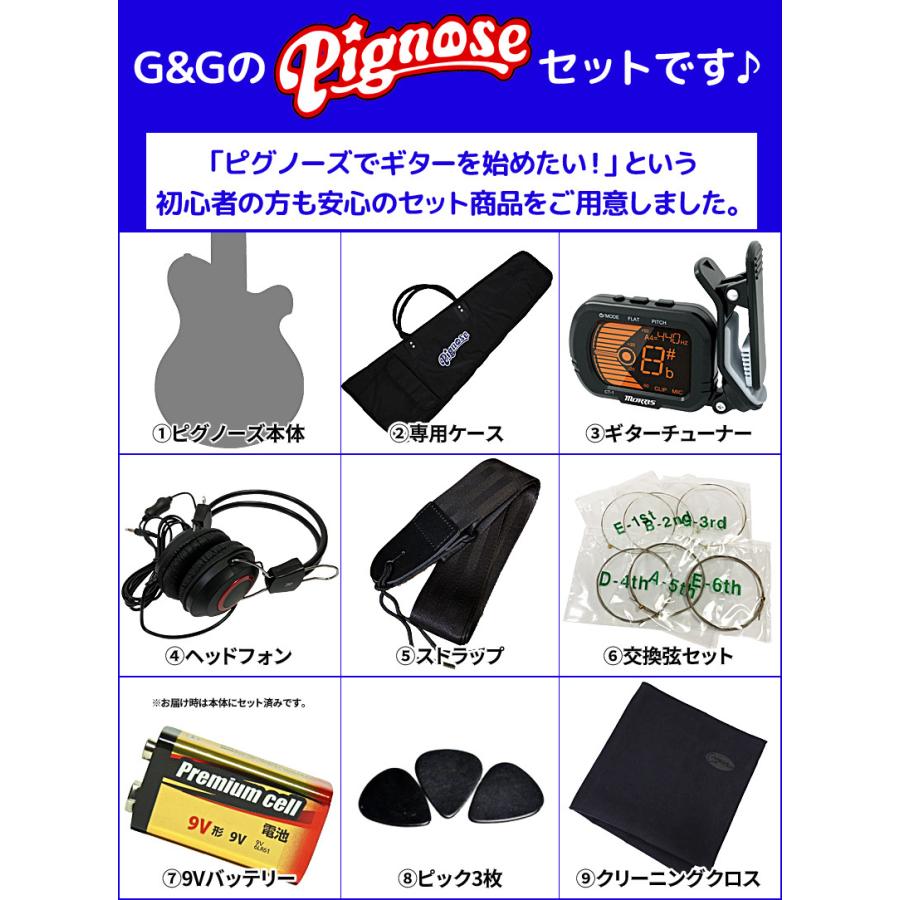 アンプ内蔵コンパクトなエレキギター超オトクな１１点セット ／Pignose PGG-200 BS=Brown Sunburst＋小物１０点｜gandgmusichotline｜06