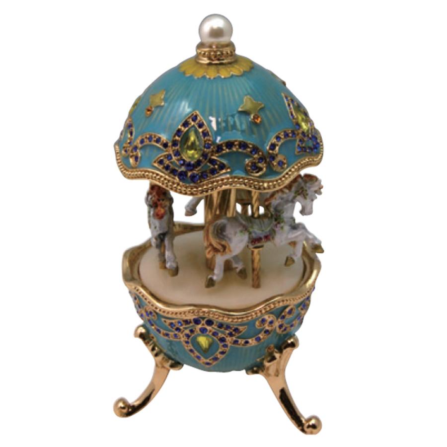 ピューターオルゴール メリーゴーランド 03 ブルー ~メモリー