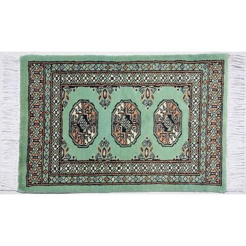 パキスタン手織り絨毯ウール100%グリーン