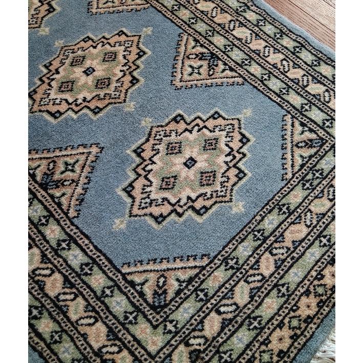 パキスタン絨毯 ウール％ 手織り絨毯 ムガール 玄関マット 約ｃｍ グレー　モノトーン系