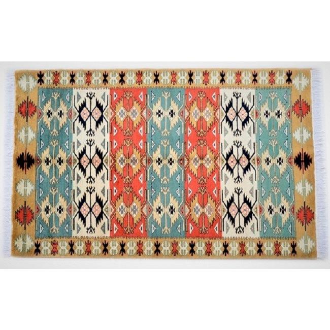 パキスタン絨毯 コリンクス ラグ 約125×187cm 送料無料 手織り絨毯 
