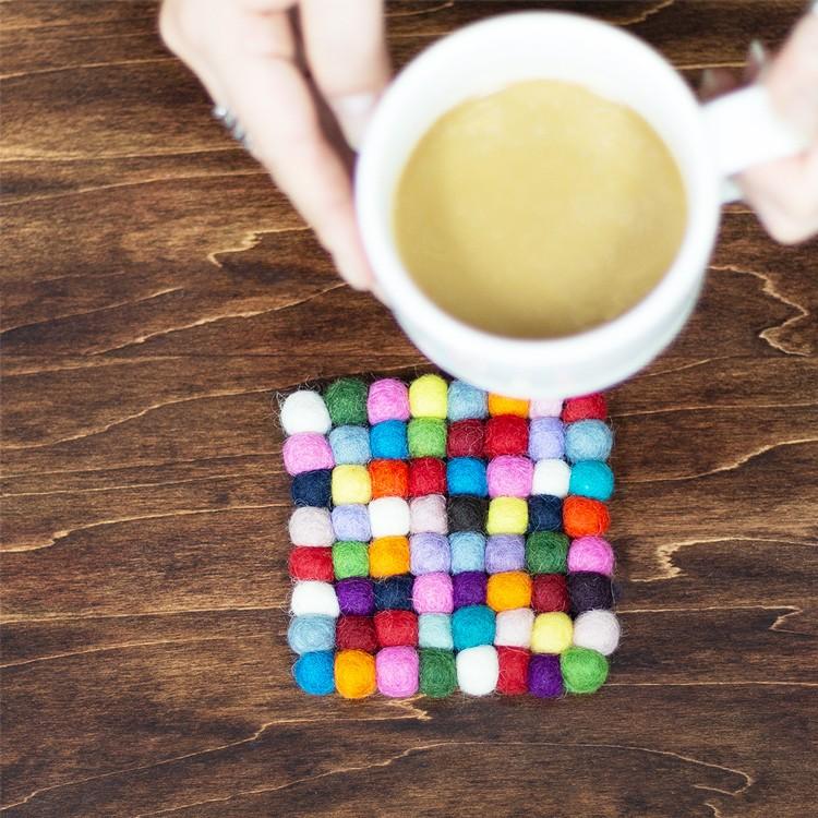 フェルト コースター 厚手 丸 四角 10cm カラフル かわいい アジアン エスニック 北欧 ウール 羊毛 手作り ほっこり あったか 冬 プレゼント ギフト アジア雑貨ガネーシャ 通販 Yahoo ショッピング