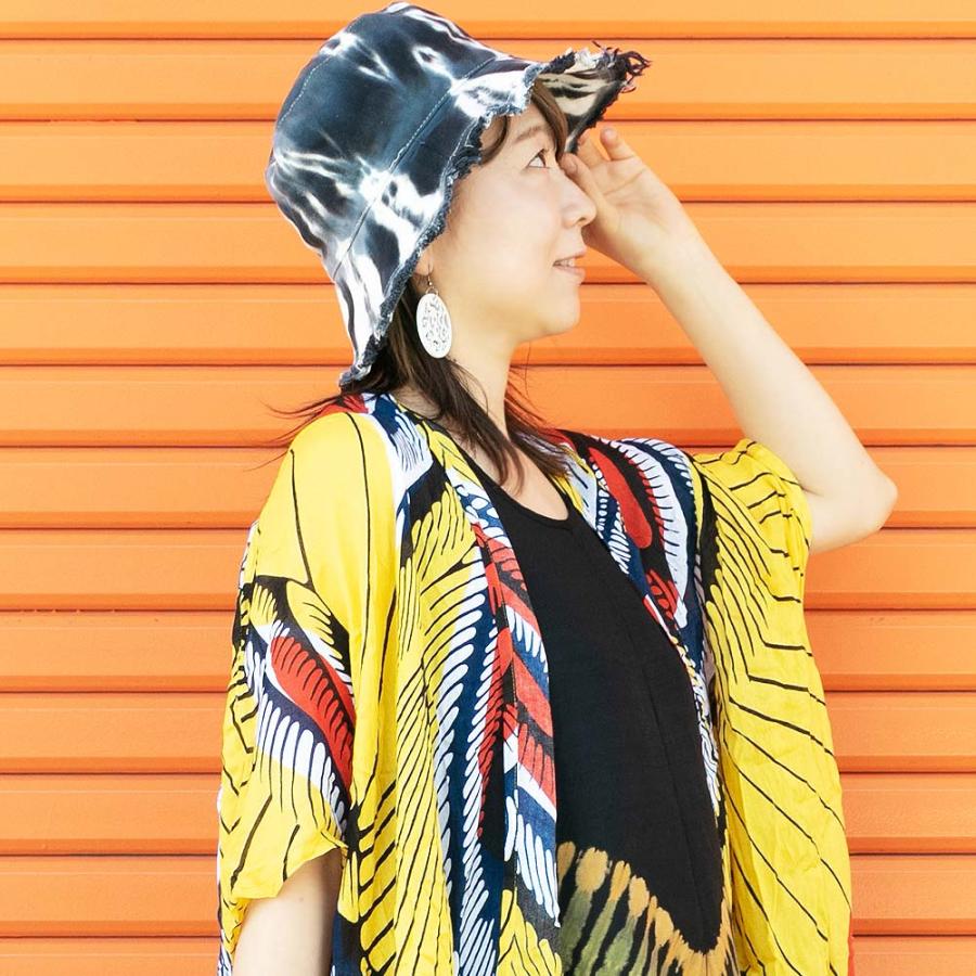 エスニック　タイダイ染めバケットハット 帽子 個性派つば広い　新品　タイ製 エスニック タイダイ染めバケットハット 帽子 個性派つば広い