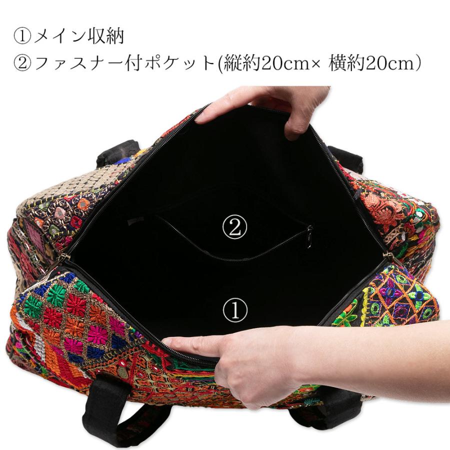 レスポートサック】エスニック パッチワーク ボストンバッグ グレー