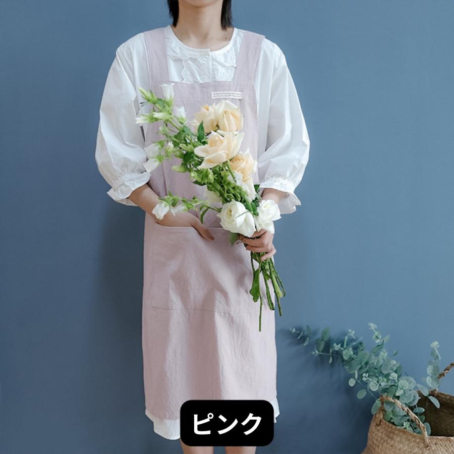 エプロン おしゃれ 保育士 ワンピース 北欧 かぶるだけ バッククロス