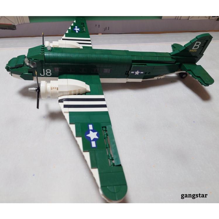 レゴ LEGO ブロック 互換 飛行機 軍用機 アメリカ USA C-47 スカイ