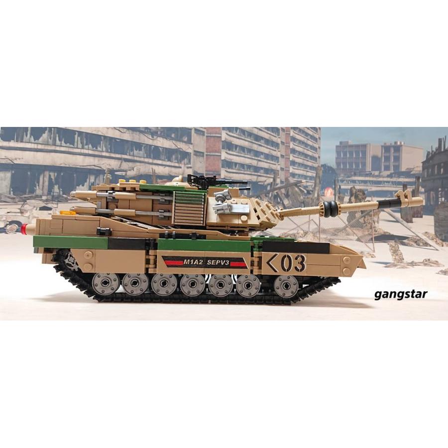 レゴ　LEGO　ブロック　互換　車　戦車　USA　アメリカ　M1A2　エイブラムス　主力戦車（MBT)　ミリタリーブロック模型　　国内より発送｜gangstar｜06