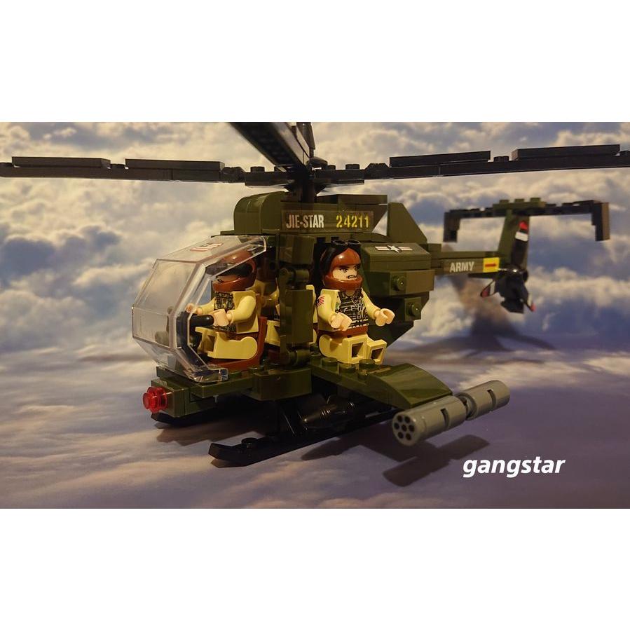 レゴ LEGO ブロック 互換 アメリカ ヘリコプター MH-6 リトルバード 軽