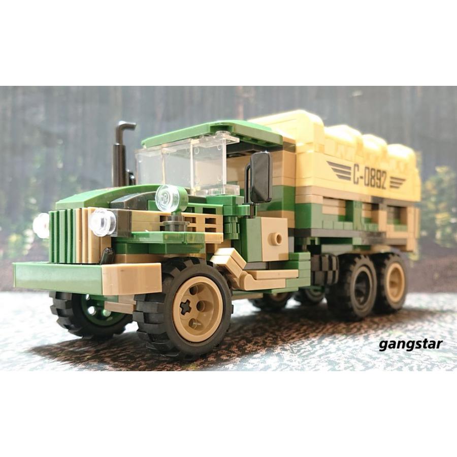 レゴ　LEGO　ブロック　互換　車　装甲車　トラック　兵員輸送トラック　ミリタリーブロック｜gangstar｜02
