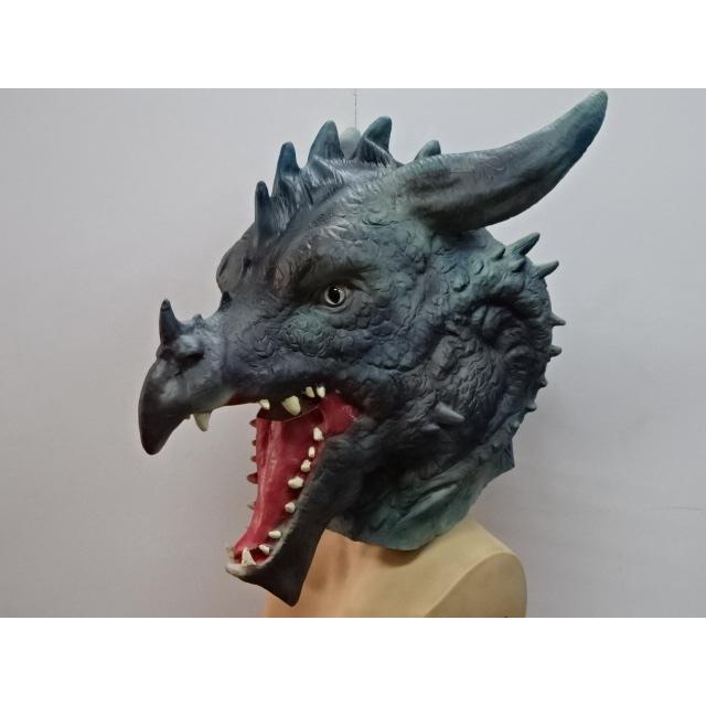 辰の被り物、フルフェイス・ドラゴンマスク。お面タイプの龍の被り物
