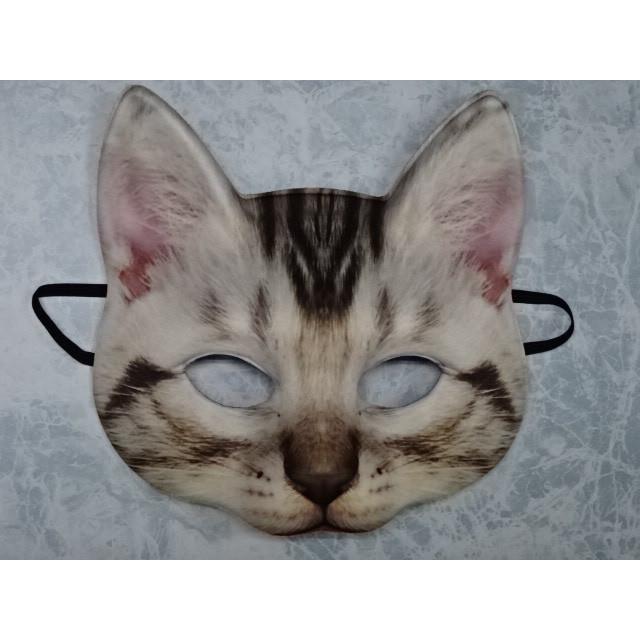 猫の被り物 ハーフ猫マスク 白 値引きする ドミノマスク