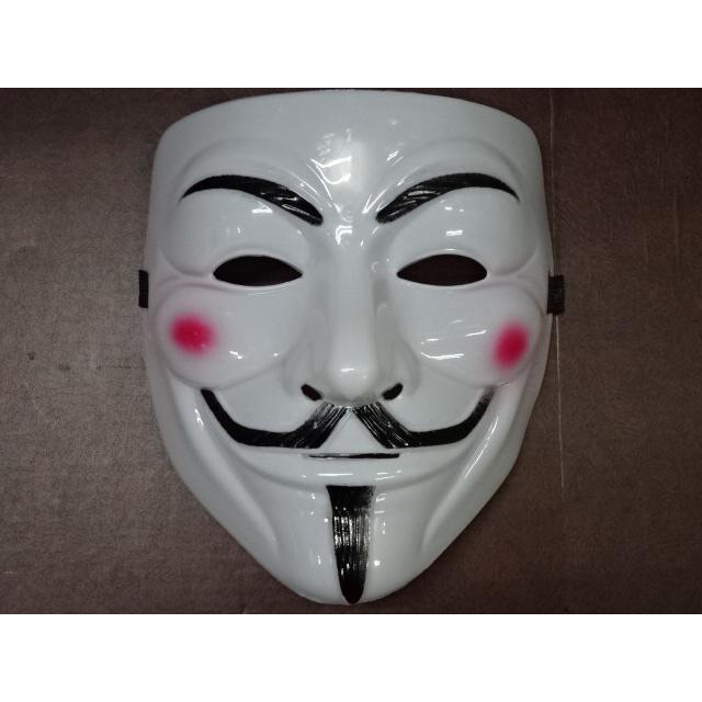 ガイ フォークス アノニマス風変装マスク 髭仮面 白色 B 玩具問屋 上野屋 通販 Yahoo ショッピング