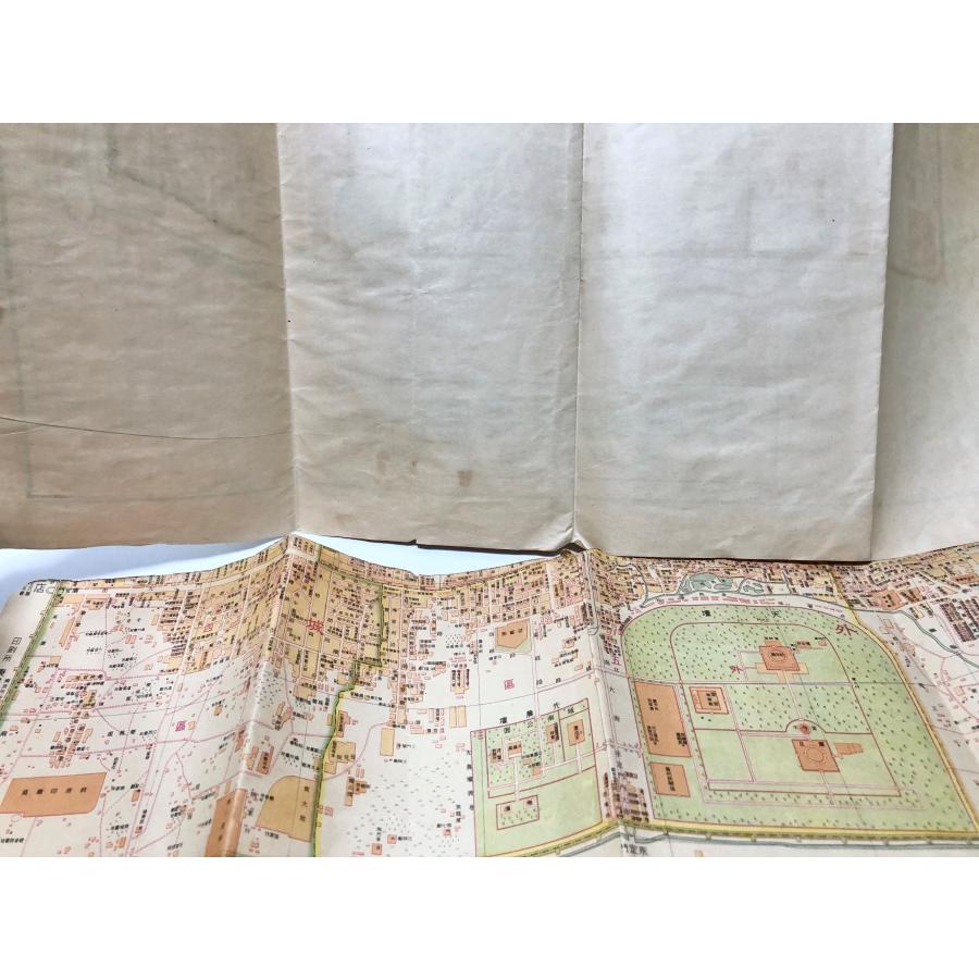 昭14 最新詳密北京城内全図 木崎純一伊林書店1万五千分袋折目破れ有 77cm×54cm_2