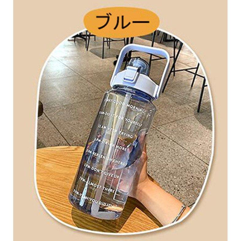 水筒 目盛り付き ボトル 2L ウォーターボトル 2リットル タイムマーカー ストロー付き 携帯便利 漏れ防止 高い密封性 子供 透明 目盛り 大容量｜ganso-3103｜16