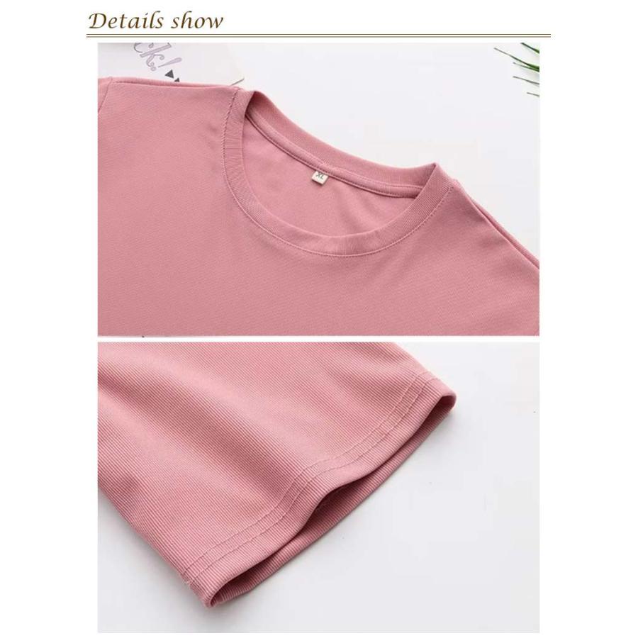 汗染み対策 レディース トップス 汗ジミ防止 冷感Tシャツ 半袖 薄手 無地 ラッシュガード ビッグシルエット tシャツ Tシャツ カットソー 速乾 | ブランド登録なし | 18