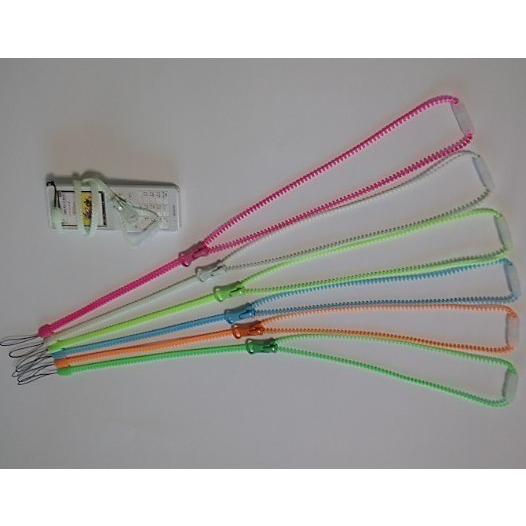 YKK 蓄光 ファスナーネックストラップ 45cm コンビ ジッパーストラップ 安全パーツ付き ファスナーストラップ ロング 大人サイズ 携帯ストラップ IDカードに |  | 02