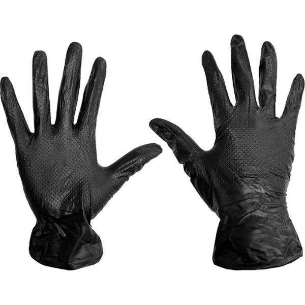 使い切り手袋 DIC AF-001 PVC 超厚手 耐油 ブラック 50枚入 パウダー