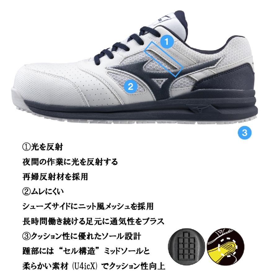 即日出荷〕 安全靴 ミズノ オールマイティ LSII 22 L F1GA210114 3本