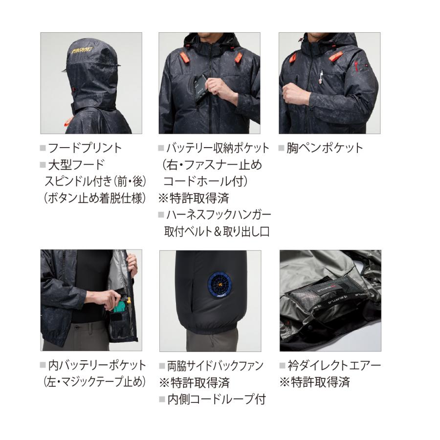 即日出荷】バートル 空調作業服 半袖ブルゾン AC2096 サイドバック