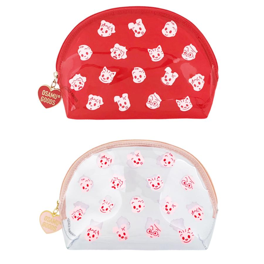 ピーチ　お絵描き　ポメちゃん　　小物入れ シェルポーチ クリア OSAMU GOODS オサムグッズ かわいい