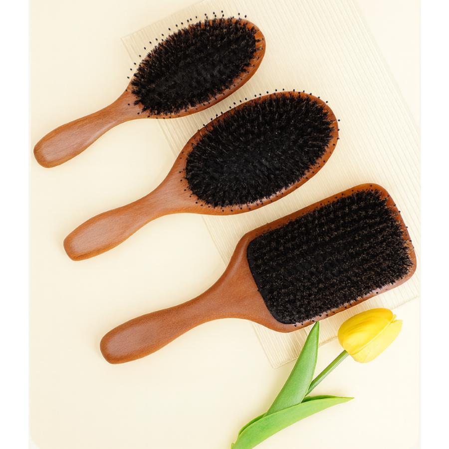 ヘアブラシ ヘアーブラシ 猪毛 艶髪 スカルプブラシ 頭皮マッサージ