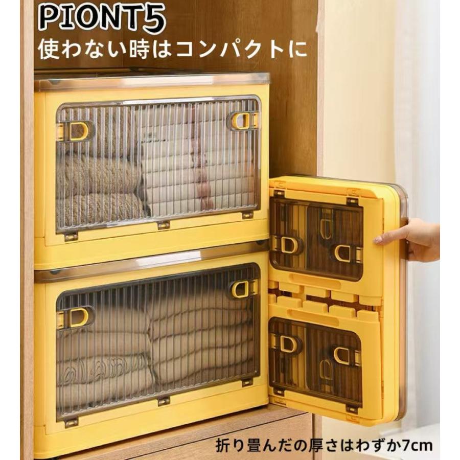 収納ボックス 折りたたみ コンテナボックス 5面開閉 衣装ケース 大容量 キャスター付き 押し入れ収納 蓋付き 積み重ね可能 衣類 布団  収納ケース 組み立て簡単 |  | 07