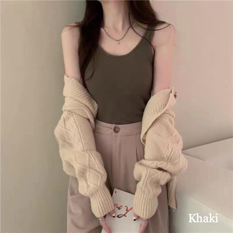 カップ付あったかリブタンクトップ ブラ ブラトップ リブタンク