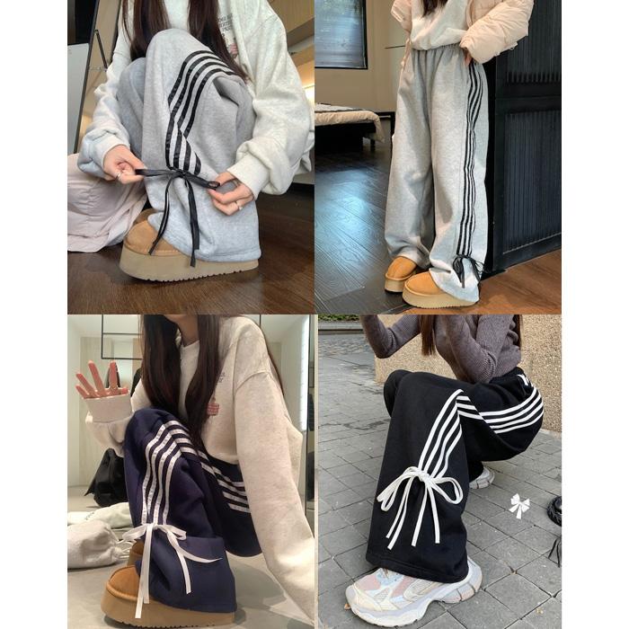 サイドラインリボンスウェットパンツ 757 ワイドパンツ スウェット