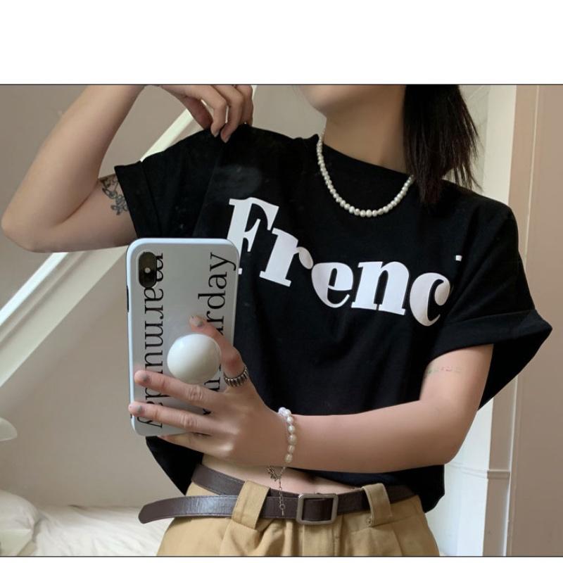 ロゴフレンチスリーブTee Tシャツ ロゴT カジュアル フレンチスリーブ 