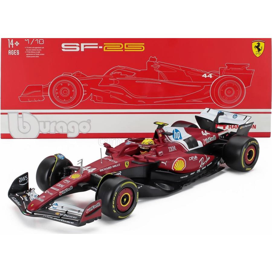ブラーゴ F1 1/18 2025 フェラーリ SF-25 ルイス・ハミルトン Bburago（ブラーゴ） ＜予約品＞ Burago 1/18 Ferrari SF-25 2025 #44