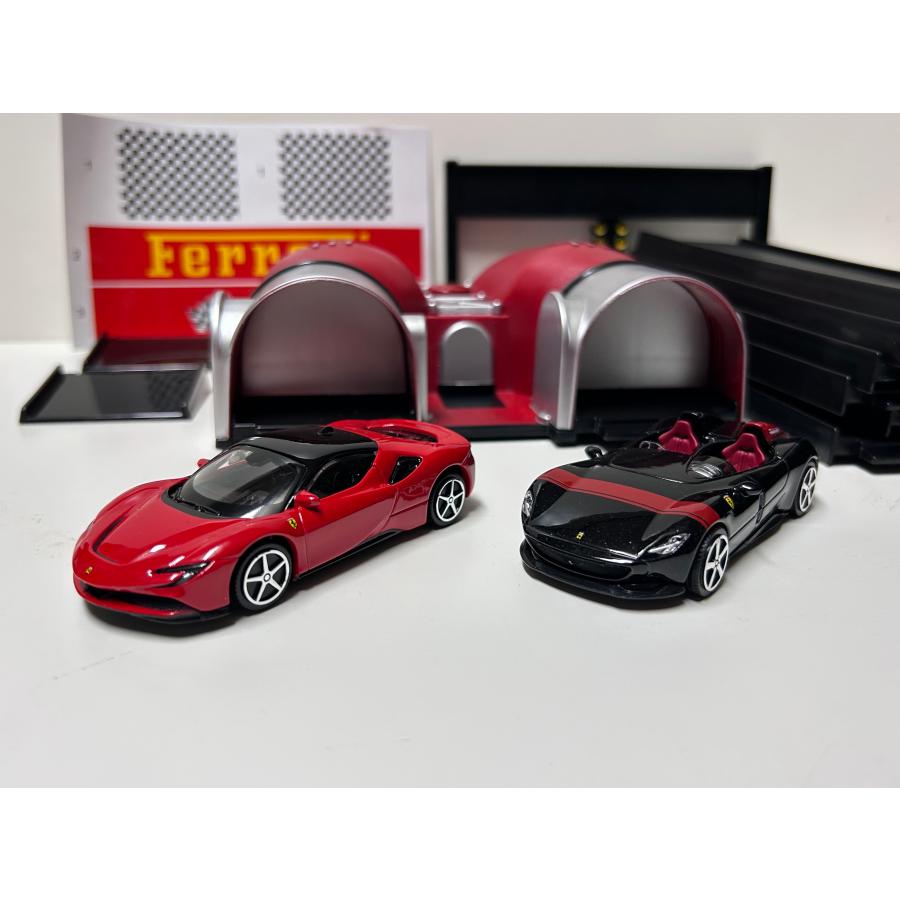 Burago 1/43 Ferrari Racing Launcher set MONZA SP2 SF90 フェラーリ ブラーゴ ミニカー 現地限定品の画像