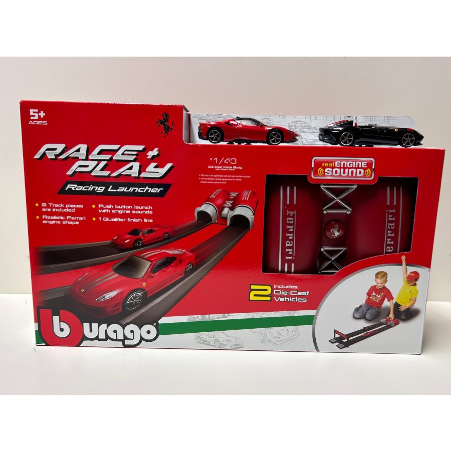 Burago 1/43 Ferrari Racing Launcher set MONZA SP2 SF90 フェラーリ ブラーゴ ミニカー 現地限定品の画像