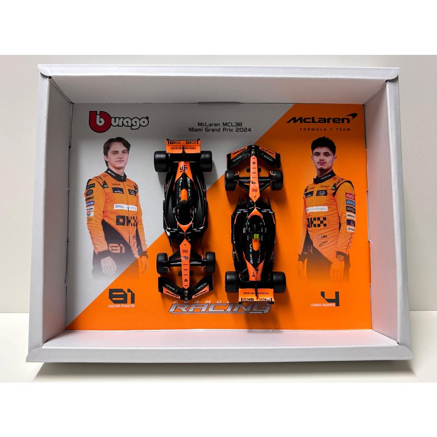 ブラーゴ f1 burago McLaren マクラーレン　2台セット Bburago（ブラーゴ） Burago 1/43 McLaren F1 MCL38 Miami GP Norris