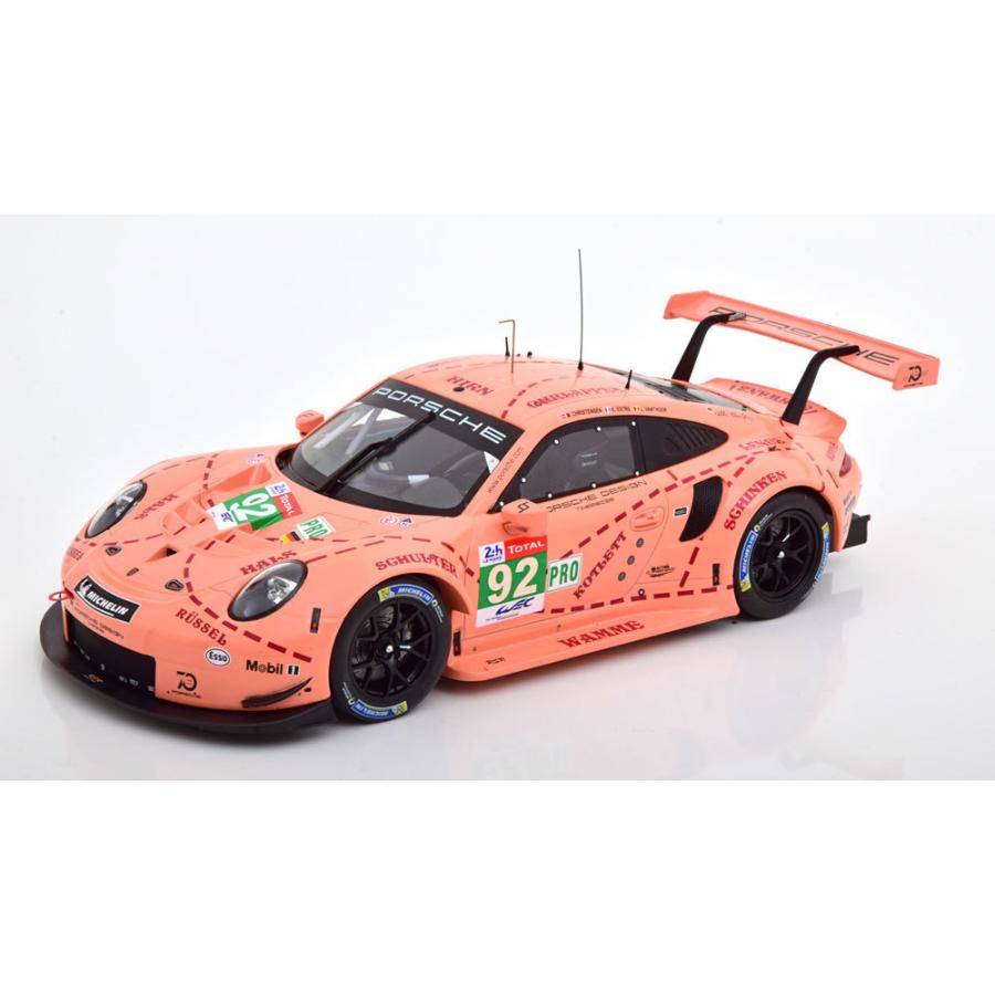 Ixo 1/18 Porsche 911 GT3 (991) RSR #92 24h Le Mans 2018 Pink Pig Tribute Christensen/Estre/Vanthoor　ポルシェ　イクソ