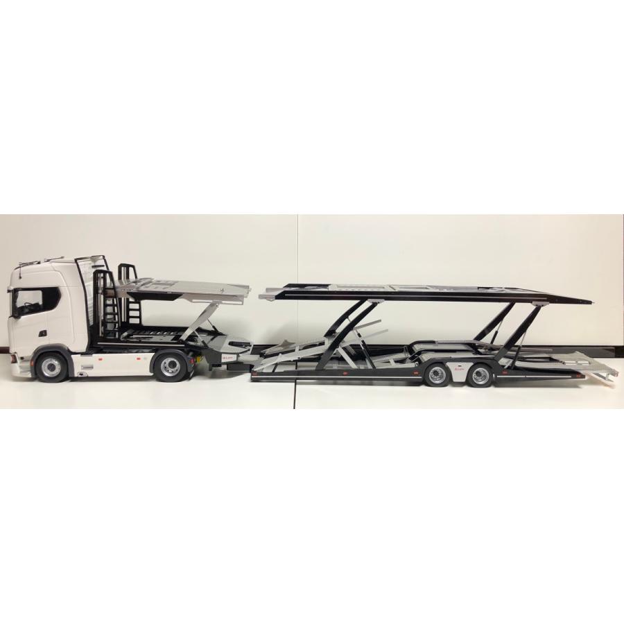 NZG 1/18 Lohr semitrailer car transporter silver / black カー