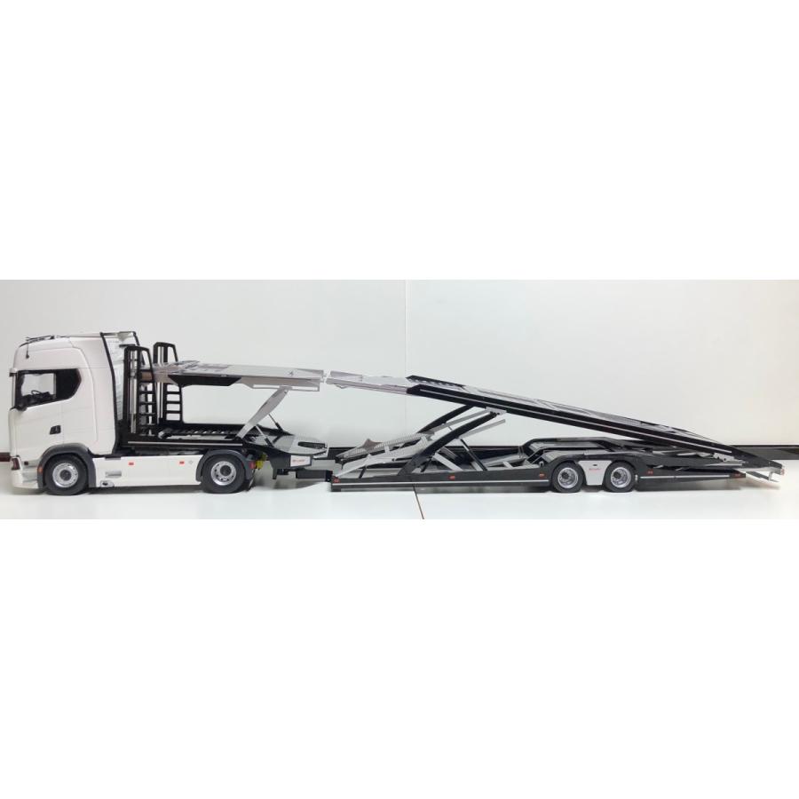 NZG 1/18 Lohr semitrailer car transporter silver / black カー