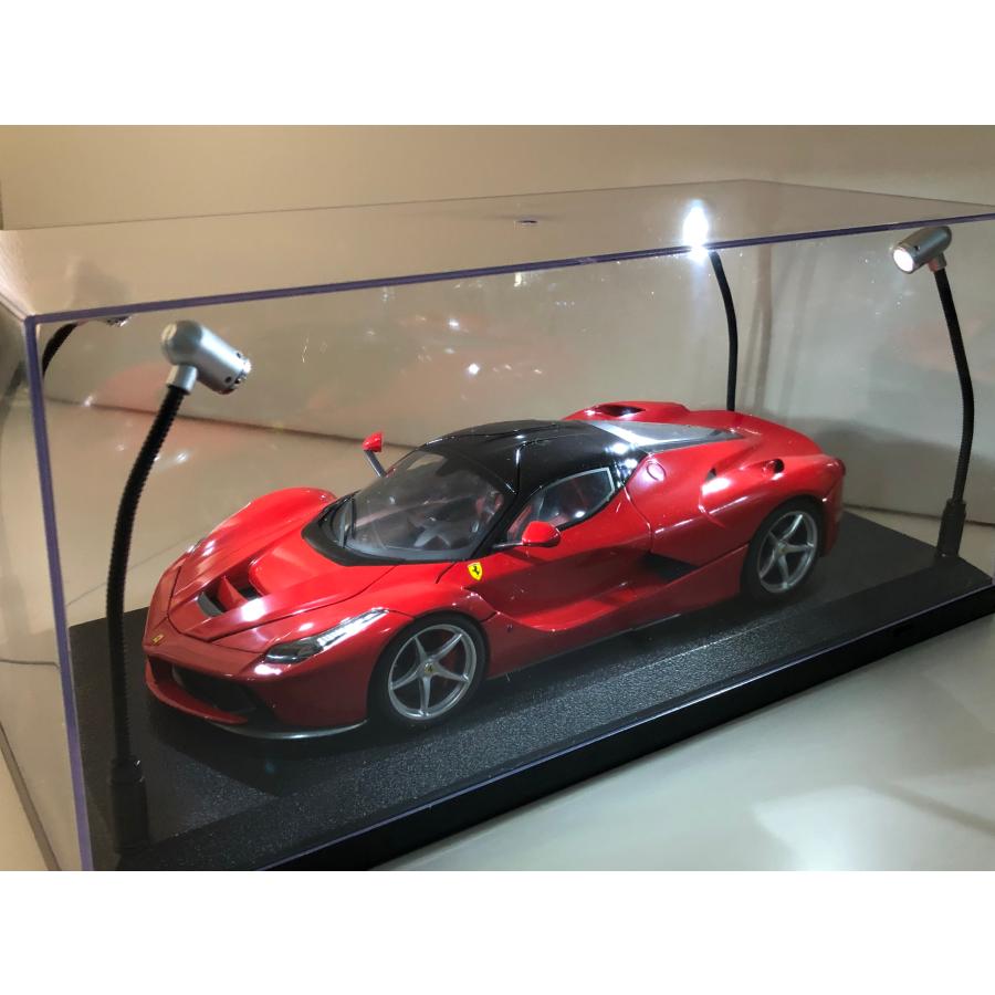 1/18 ミニカー ディスプレイケース LED照明付 USB・電池 ブラック