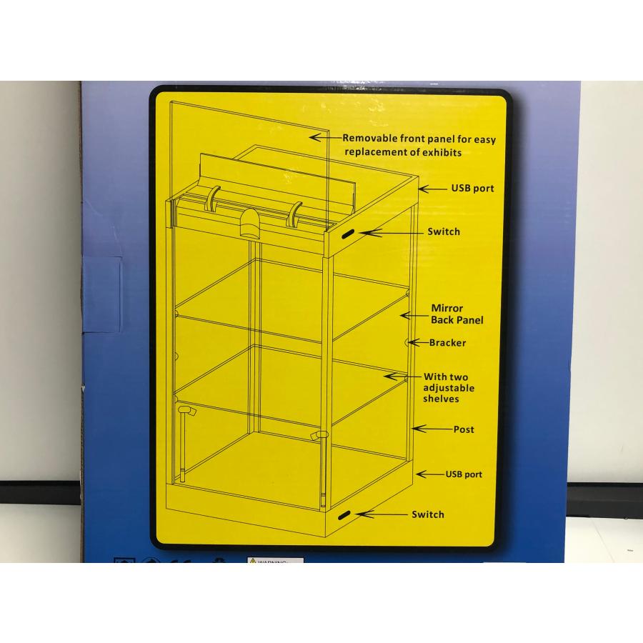 ミニカー　ディスプレイケース　アクリル製　3段　LED照明付　USB電源　組立式　ホワイト｜garage-forza｜02