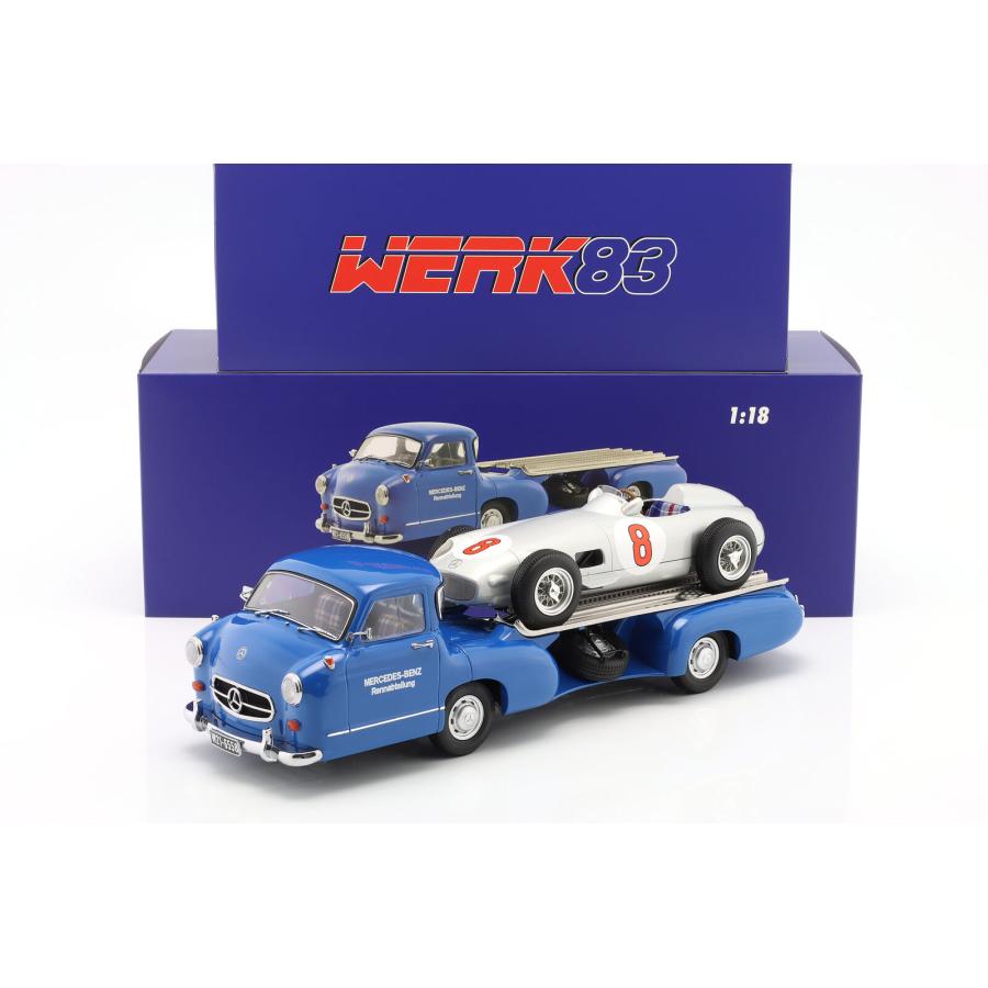 Werk83 1/18 Mercedes Benz Renntransporter Blaue Wunder 1955