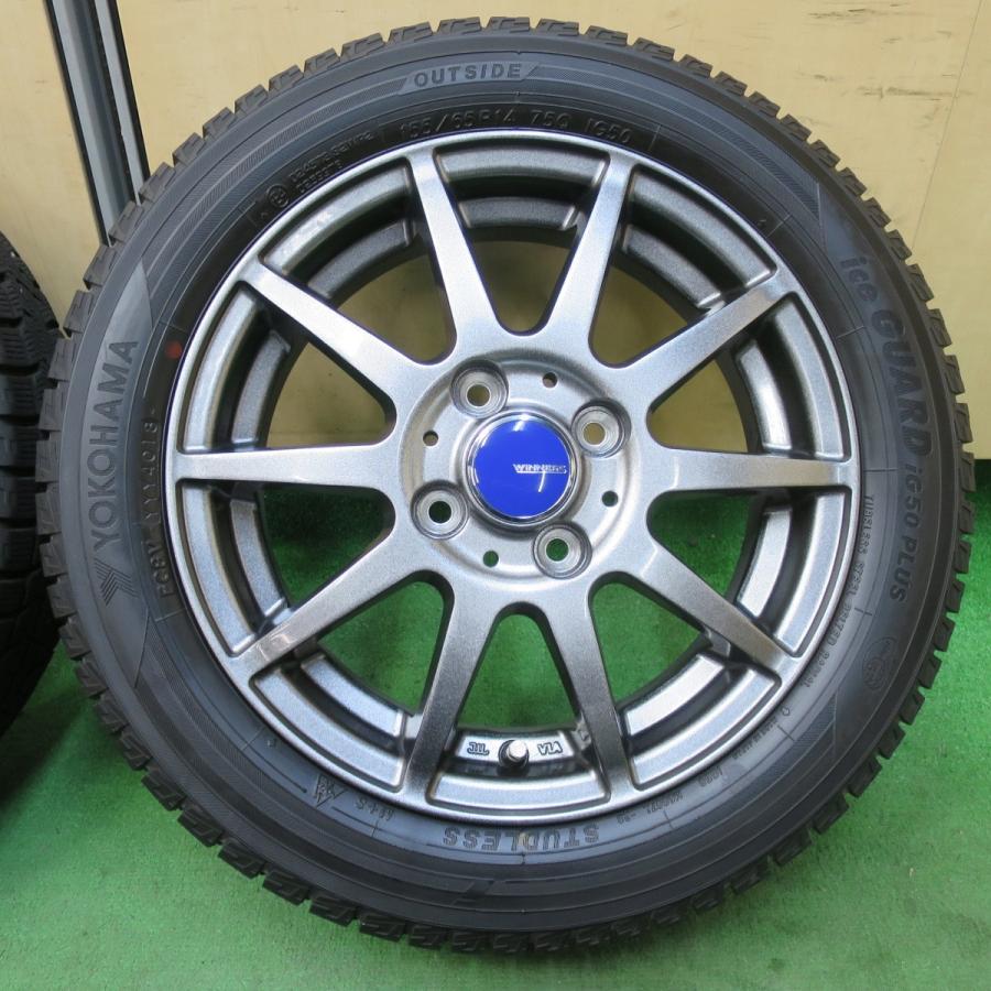 送料無料] バリ溝！キレイ！9.5分以上☆スタッドレス 155/65R14